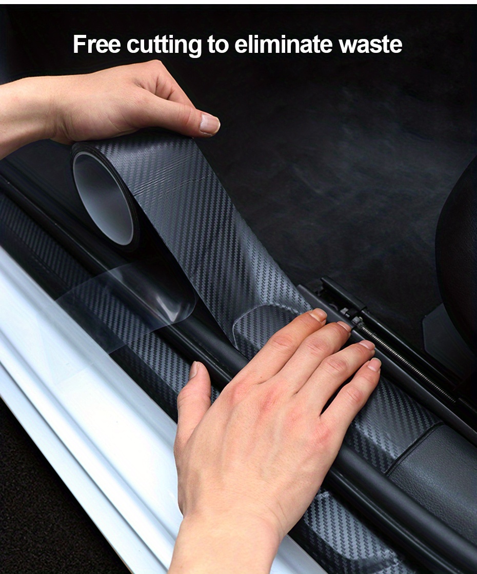 Kaufe 4Pcs 3D Carbon Faser Auto Aufkleber Schwelle Anti-kick Schutz  Streifen Auto Tür-Schwellen-verschleiss-Platte Anti Scratch abdeckung  Werkzeug + Schaber