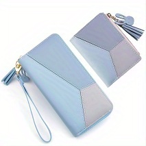 Letter Graphic Small Wallet Fashionable Zipper Around Credit Card