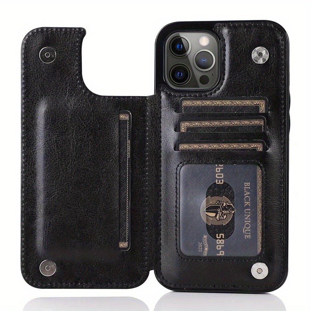 For iPhone 13 14 12 11 Pro Max XR 7 8 6 back Flip Leather Wallet