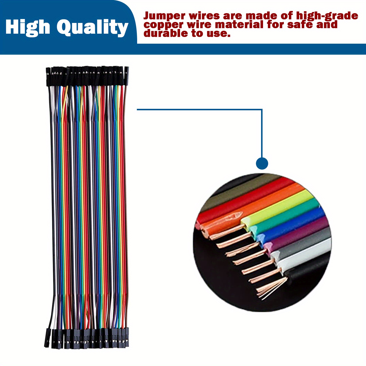 Z&T 100pcs Solderless Flexible Breadboard Jumper Wires Kit Male to Male 12  16 20 25cm Optional, 1A Multicolored Arduino Wires Dupont Ribbon Cables for