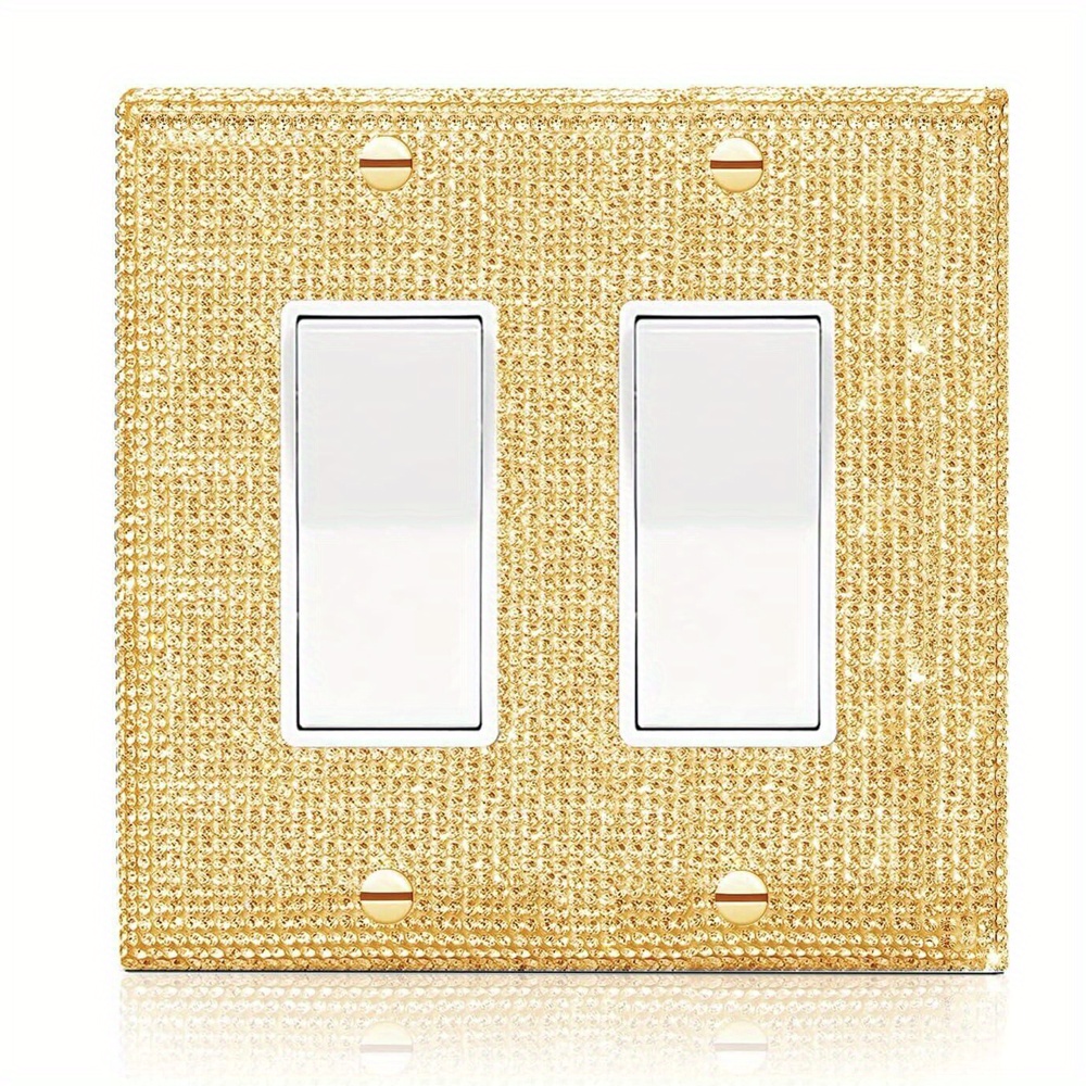 Glam Home Sparkling Golden Rhinestone Wall Plate Cover! - Temu