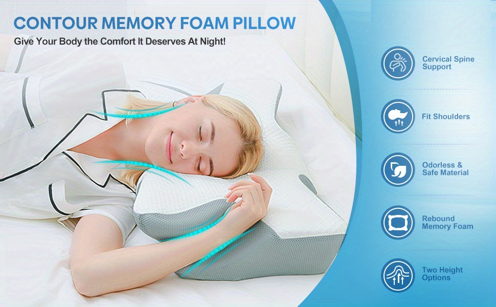 Stabilize Support Memory Foam Pillows For Sleeping - Temu