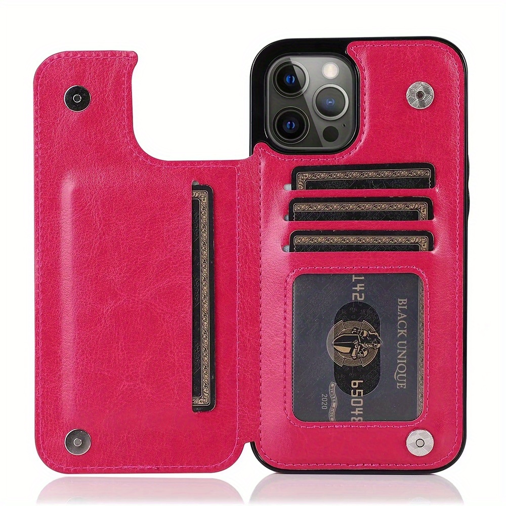 For iPhone 13 14 12 11 Pro Max XR 7 8 6 back Flip Leather Wallet Case