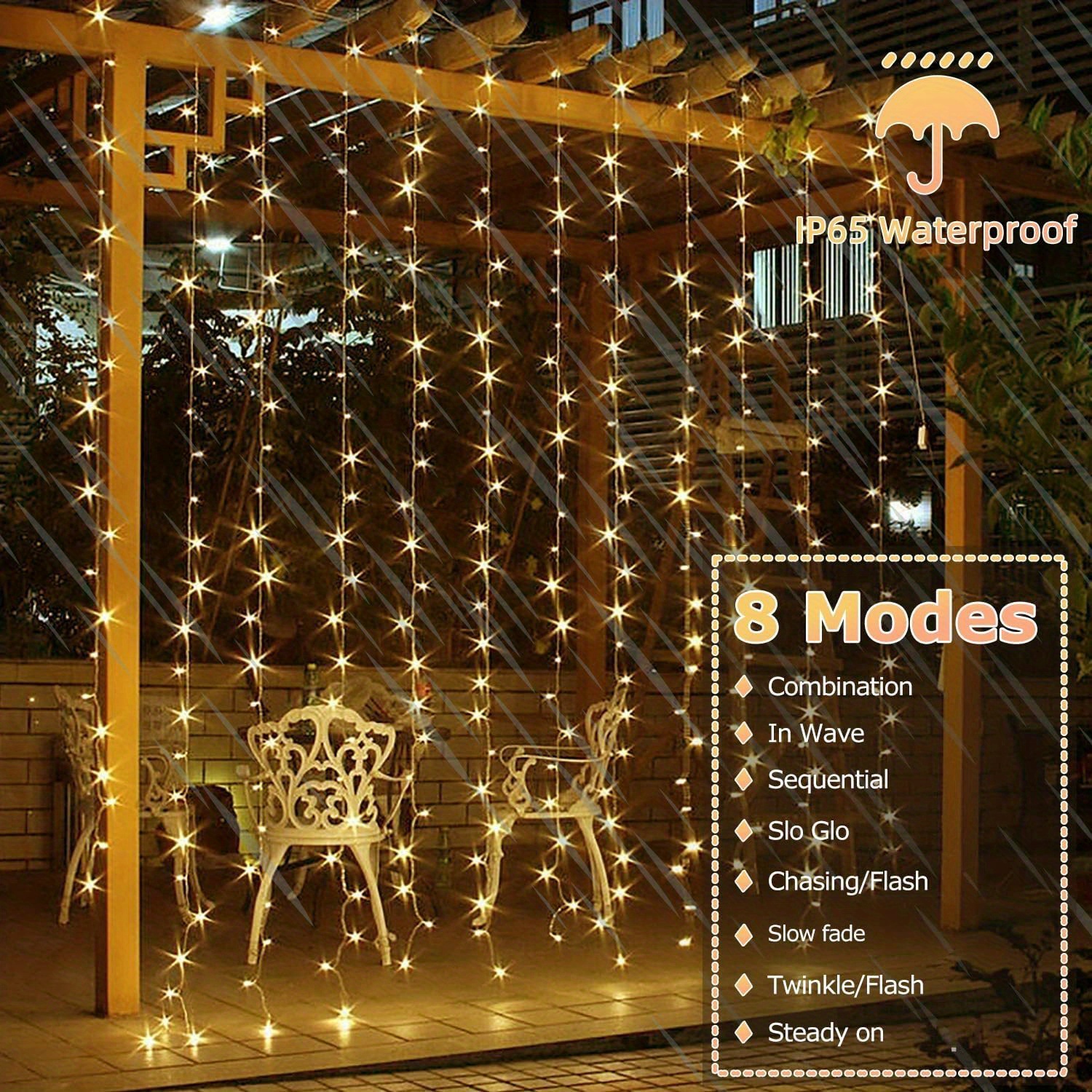 Curtain Lights Bedroom Fairy Lights Curtain 8 Modes Timer Temu