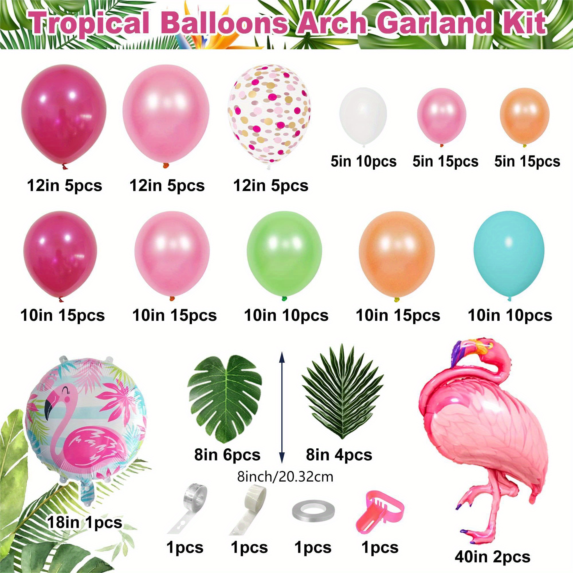 Tropical, Hawaiian theme bridal shower party, bridal shower decoration  ideas, aloha balloons, palm leaves