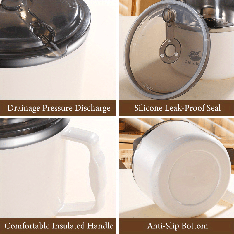 Stainless Steel Bowl Lid Handle Soup Instant Noodles Soup Temu