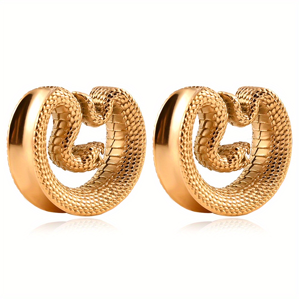 Snake Shaped Saddle Ear Expanders for Body Piercing