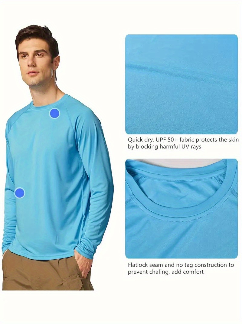 Plus Size Camiseta Protección Solar Uv Hombres Exteriores / - Temu