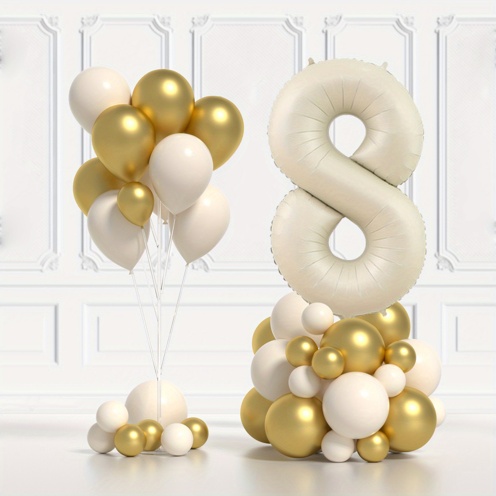 Globos de helio con el número 60, globos de cumpleaños grandes de 40  pulgadas, globos blancos de aluminio grandes para decoraciones de  cumpleaños de