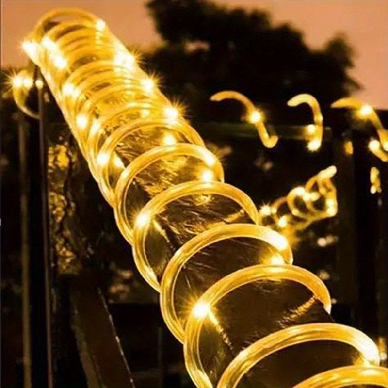 Solar LED Light Path Deck Outdoor Garden Solar String Lights Solar Rope Lights Outdoor Lighting strips Led Garland Lights For Wedding Party Christmas Halloween Decoration Garden Stair with Smart Light sensor 8 Light Modes