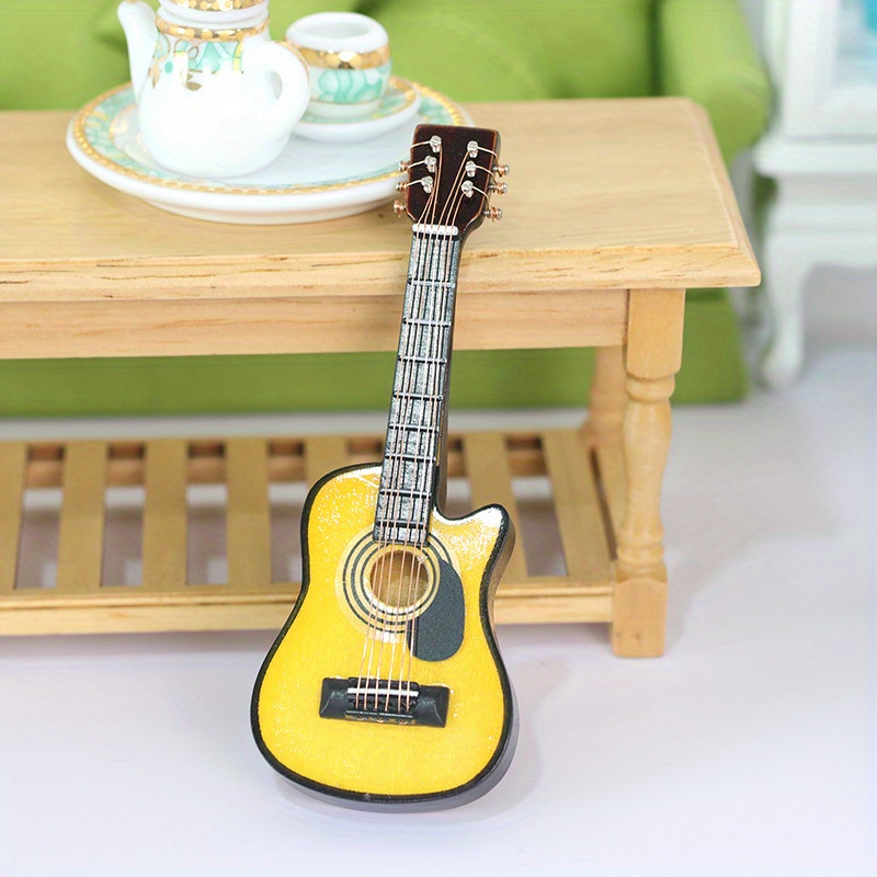 Mini Simulation Dollhouse Props Classic Yellow Electric Guitar