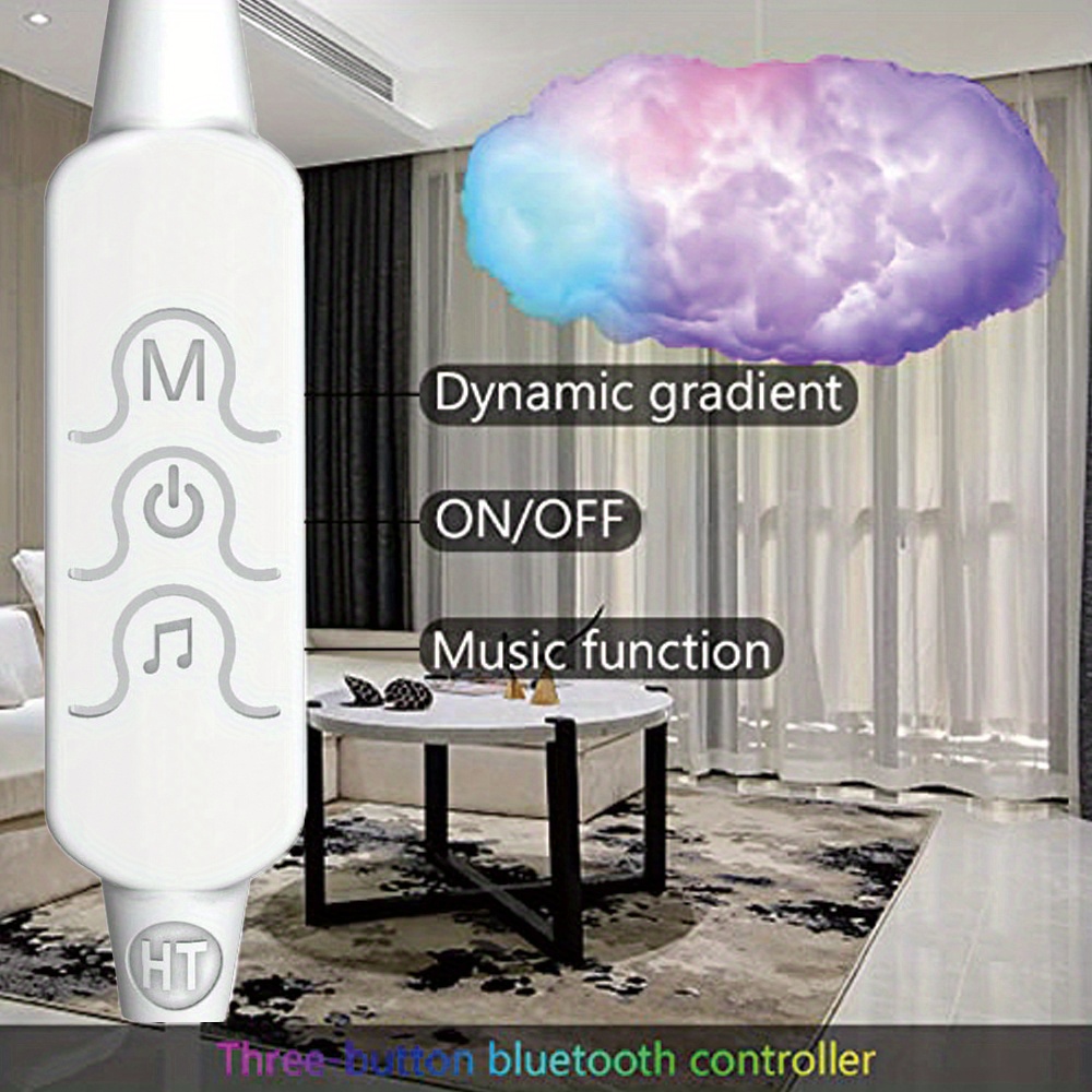 1pc led cloud lights for bedroom decorations clouds ceiling lights with music sync multicolor chandelier with smart app remote control diy design cloud lamp for living room home decor details 3