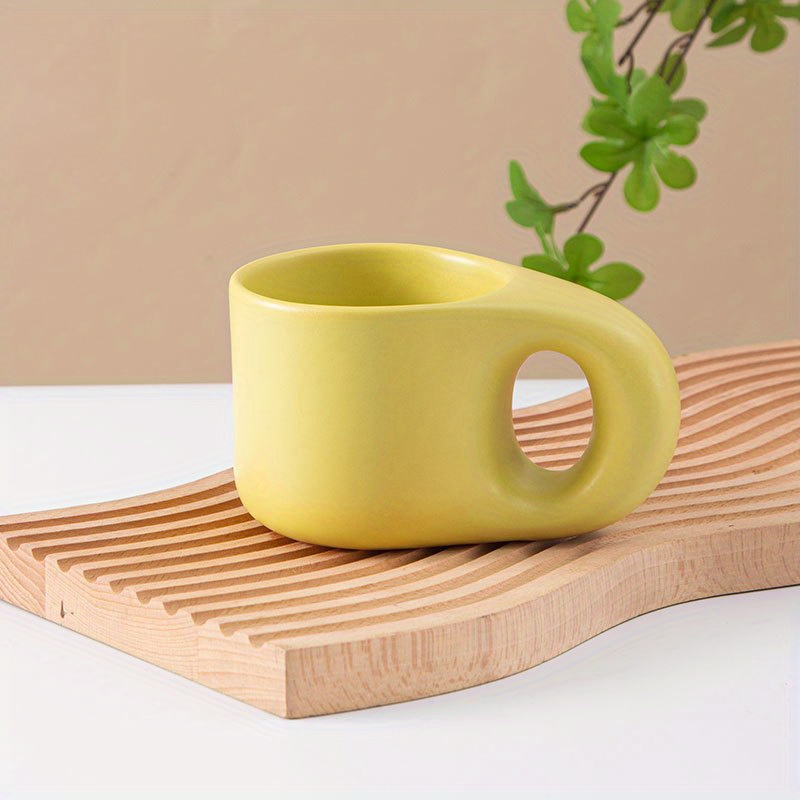 Ceramic Coffee Mug With Fat Handle Dishwasher And Microwave - Temu