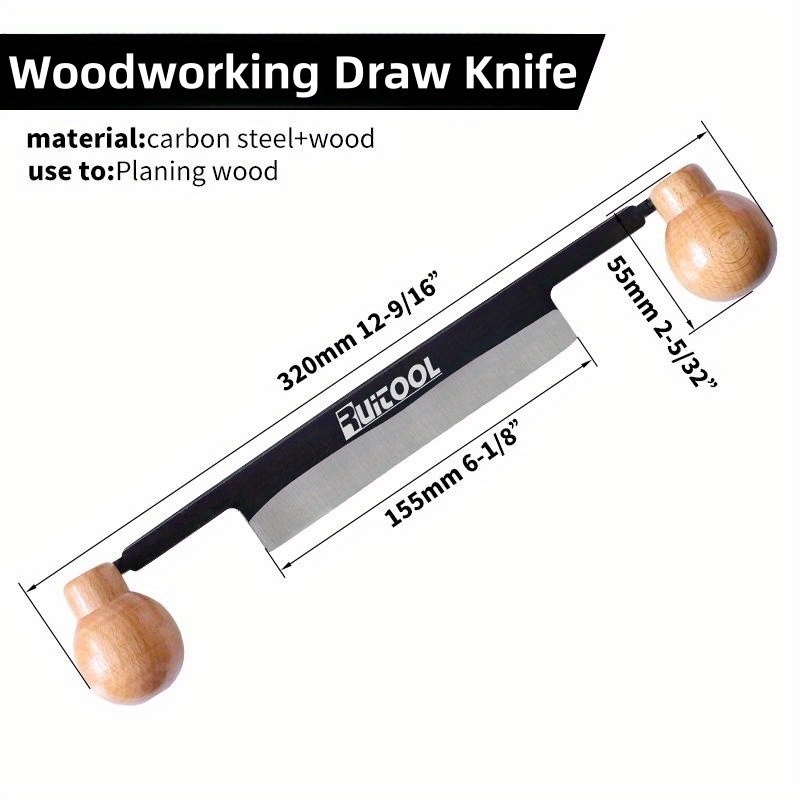 Draw Shave Knife And Sharpening Stone Set Straight Draw Shave Tool With  Double Sided Cutting Edge Round Wood Handle For Woodworking Debarking Hand  Tool - Temu