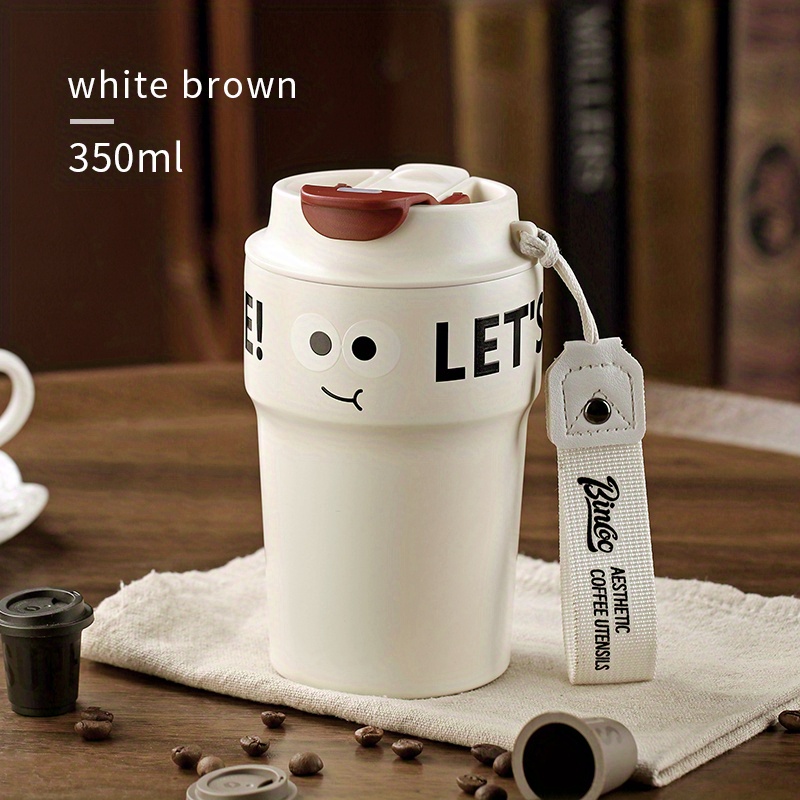 1pc Stainless Steel Insulated Coffee Cup With Lid, Portable Small Travel Mug,  Outdoor Thermos Cup With Unique Design, Insulated Tea Cup