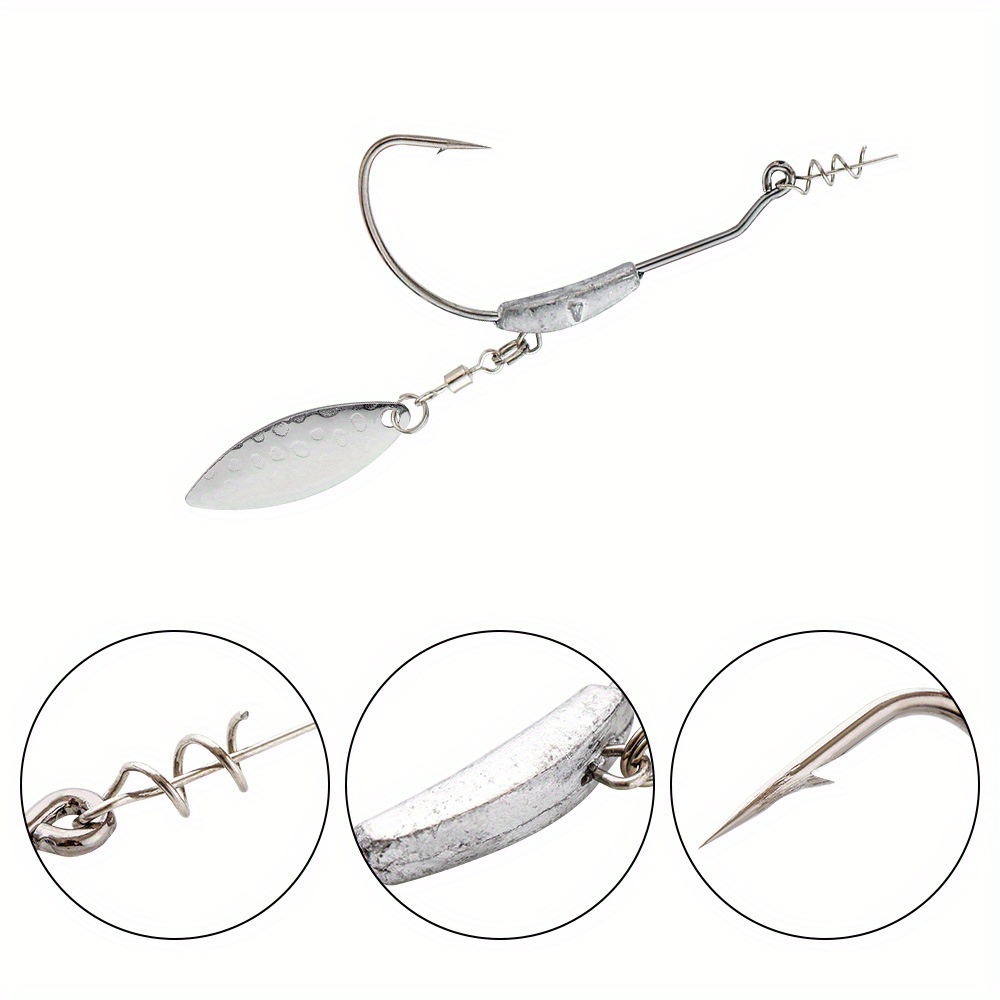 Weighted Offset Fishing Hooks Spoon Sequins Perfect Texas - Temu Canada
