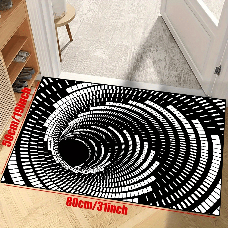 3D Vortex Illusion Carpets Entrance Door Floor Mats Non-slip Rugs