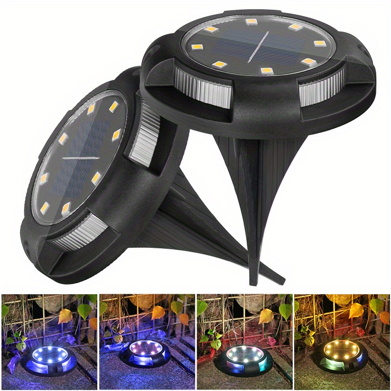 Solar Ground Lights Outdoor Led Powered Disk Lights Solar Temu