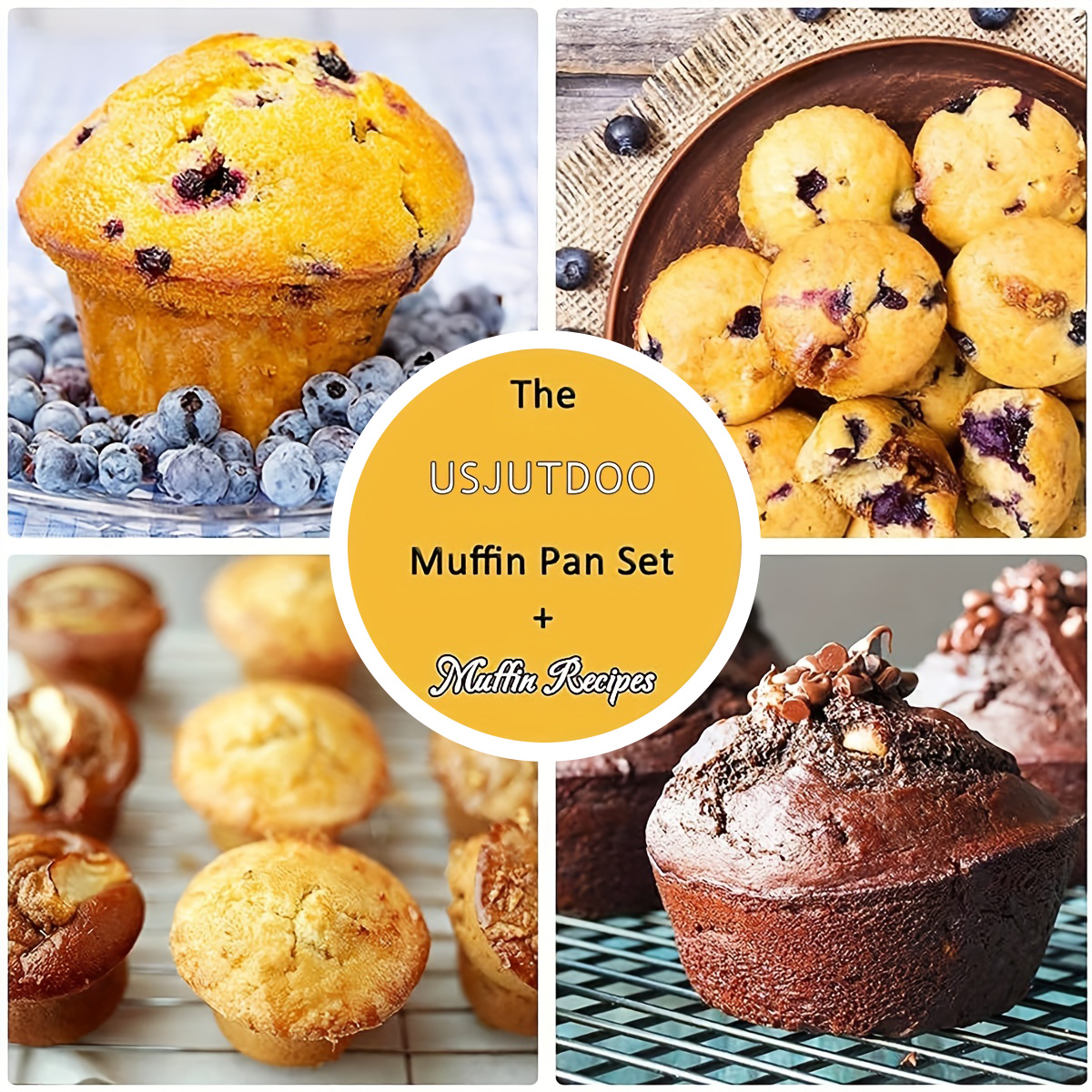 Silicone Muffin Pan & Mini Cupcake Pan Set. 12 & 24 Mini