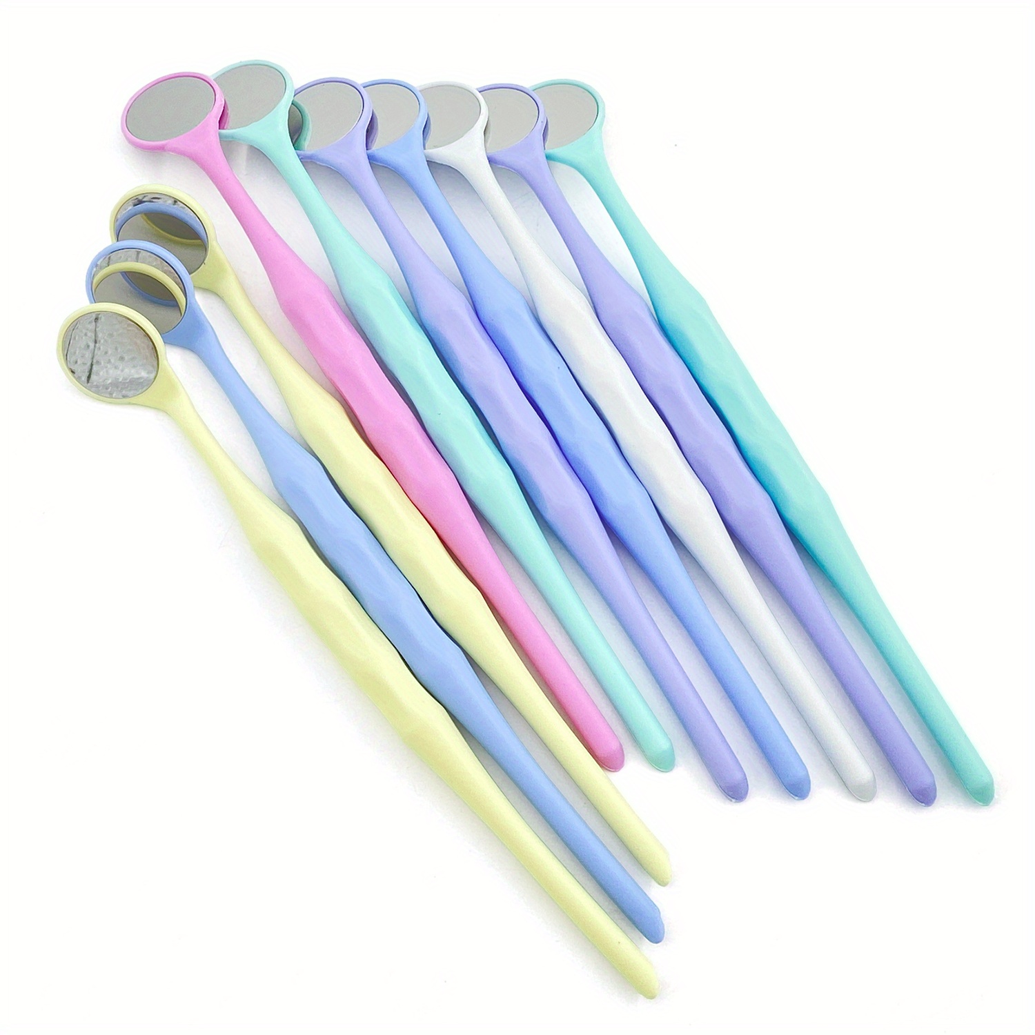 10pcs Random Colors Dental Miroirs buccaux double face Réflecteurs  autoclavables