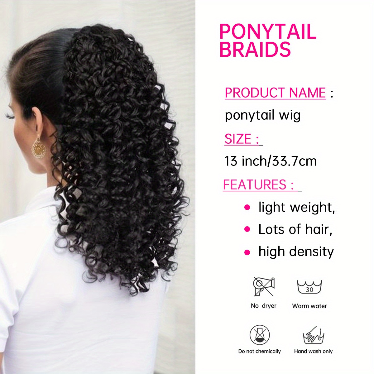 Drawstring Ponytail Medium Long Curly Ponytail Extensions Temu