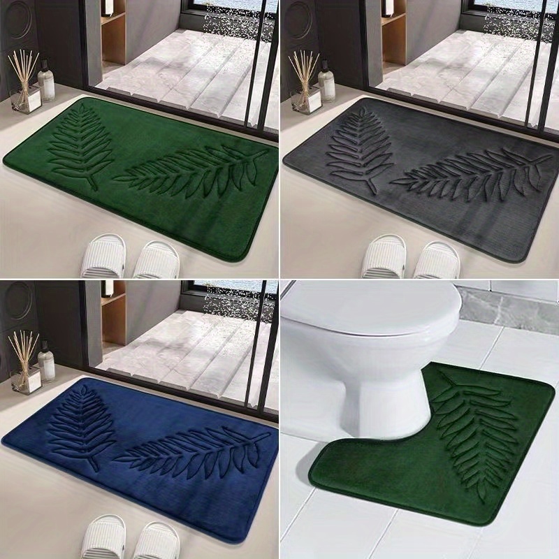 Bathroom Absorbent Floor Mat, Non-slip Quick-drying Anti-dirty Bathroom Mat,  Thickened Door Mat, Coral Fleece Carpet, Household Three-piece Set - Temu