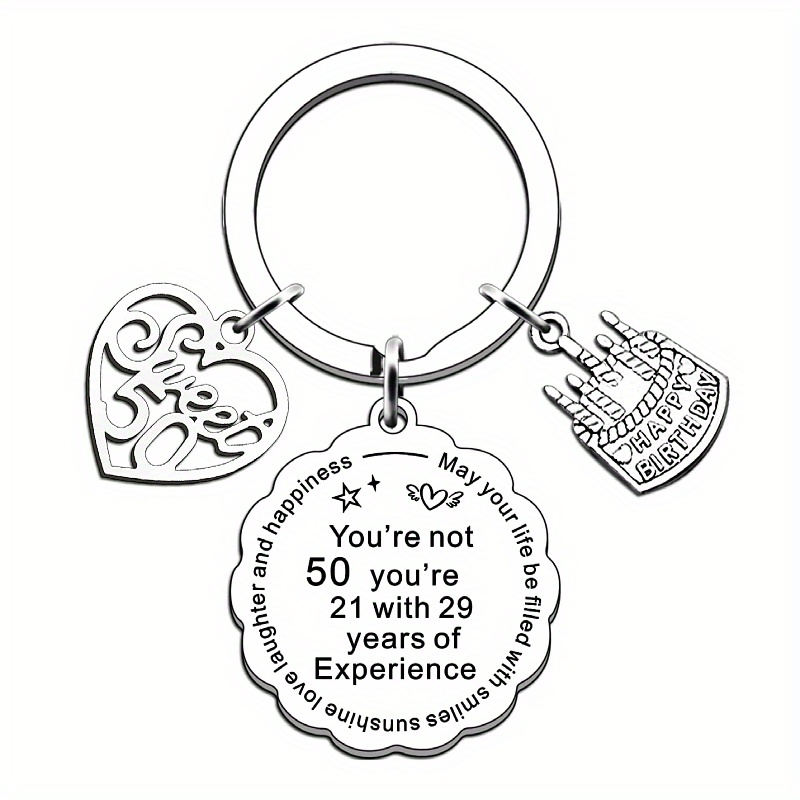50th birthday gift keychain cute stainless chain Temu Australia
