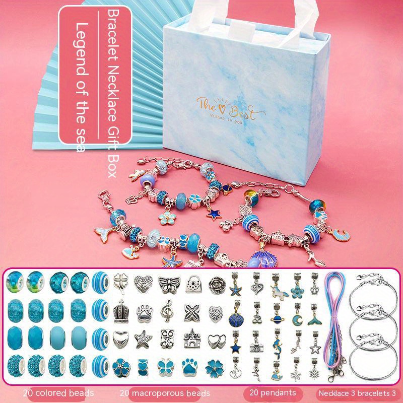 DIY Beads Bracelet Making Kit for Girls Bracelet Necklace Jewelry Making  Kit, DIY Bulk Acrylic Candy Colored Beads Jewelry Making, Birthday Gift