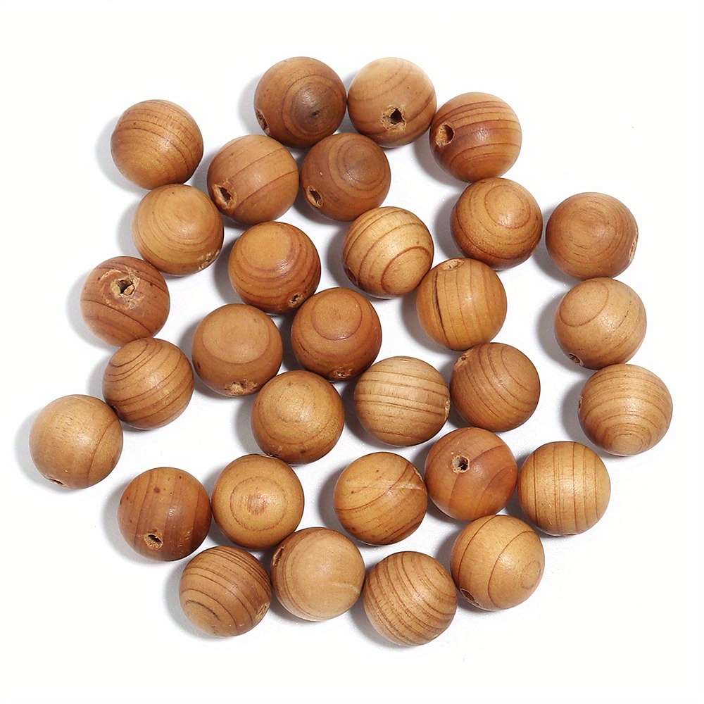 Wooden Handmade Diy Beads Bulk Round Loose Beads Log Color - Temu