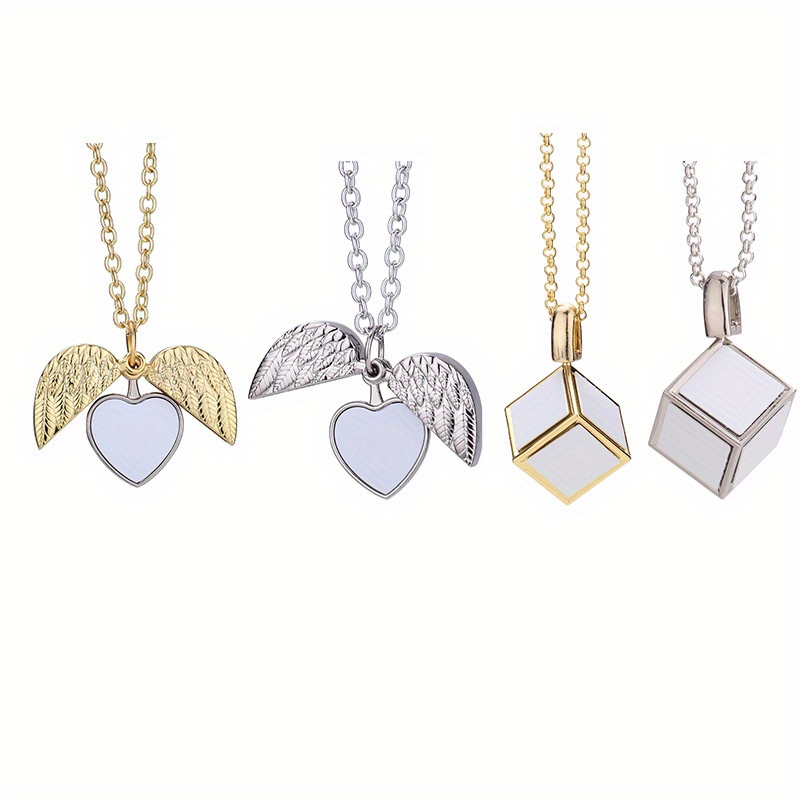 Necklace Heart Wing Sublimation Pendant