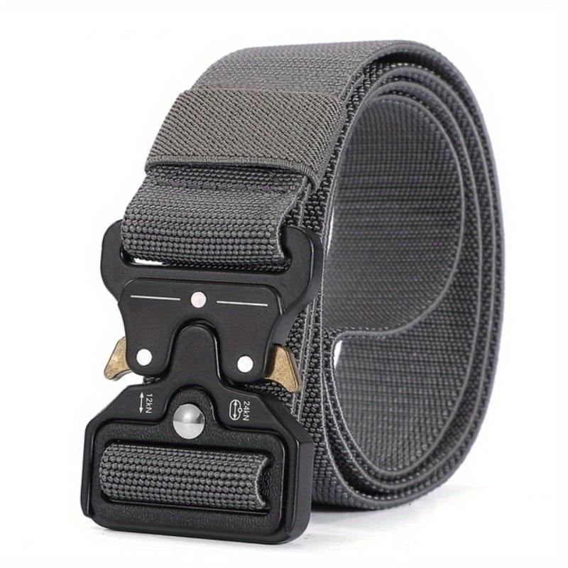 Black Casual 1pc Belt, Men's Imitation Nylon Belt Canvas Without Metal Plastic Buckle Outdoor Sports Woven Colors Work Belt,Temu