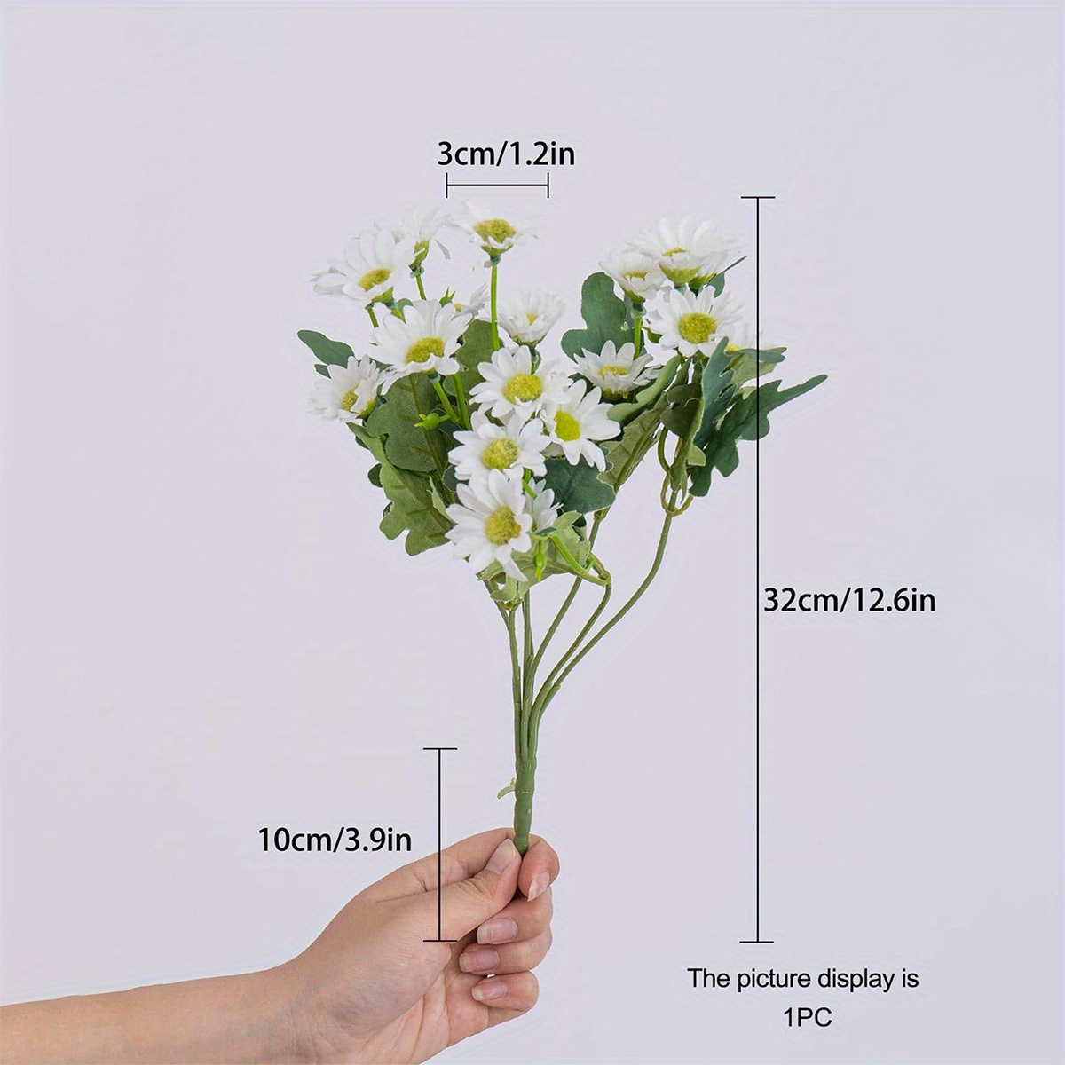 8 Forks Simulation Small Daisy Flowers, Artificial PE Rubber Chrysanthemum  Flowers, For Dating, Centerpiece, Garden, Yard, Wedding, Birthday, Shower D