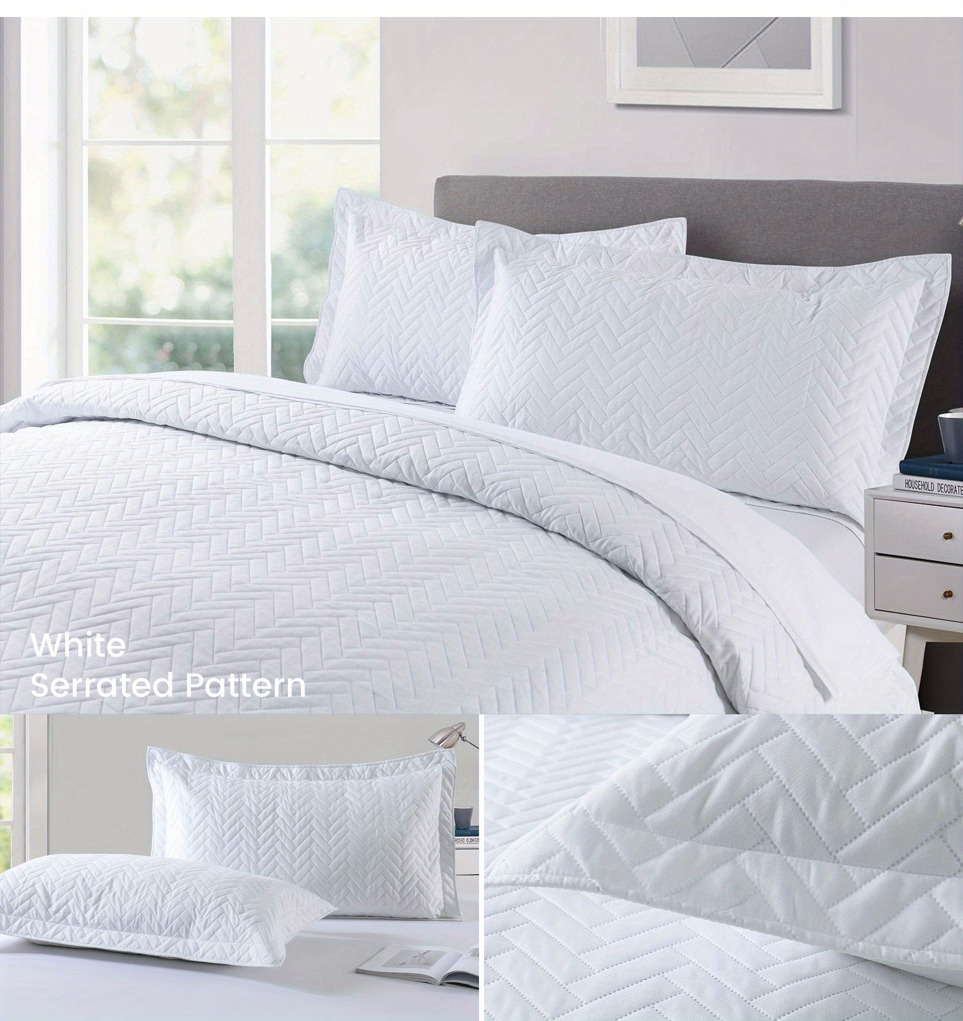 Solid Color Embossed Bedspread Set (1*bedspread + Temu