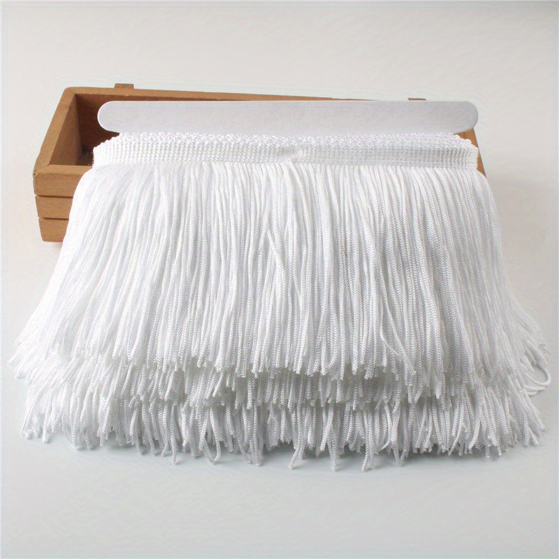Image of 10cm*1yard Polyester Tassel Lace Decoration Latin Dance Skirt Curtain Tassel Sewing , Embroidery Applique Iron On Heat Patches For Jackets, Sew On Patches For Clothing Backpacks Jeans T-shirt