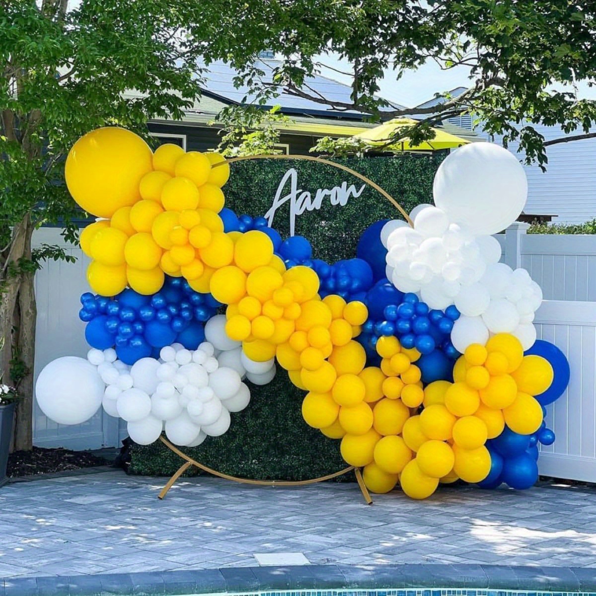 100pcs Royal Blue And Yellow Balloon Arch Kit With Different Sizes 18 ...