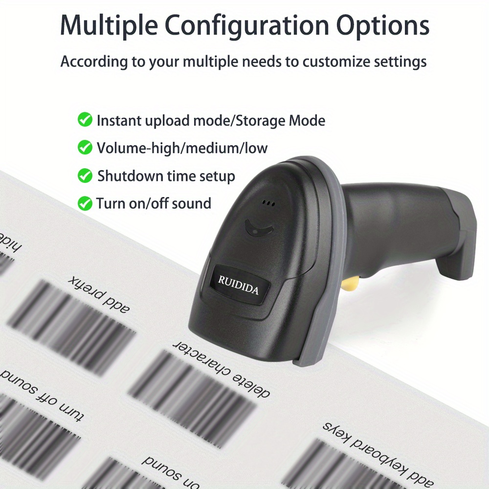 Wireless Bt 2d Barcode Scanner With Charging Base - Scan Qr Codes ...