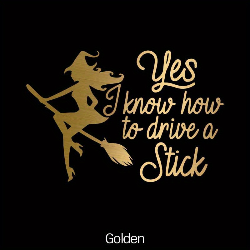 Witch Drive Stick Car Stickers Waterproof Vinyl Decal Car Styling Acc