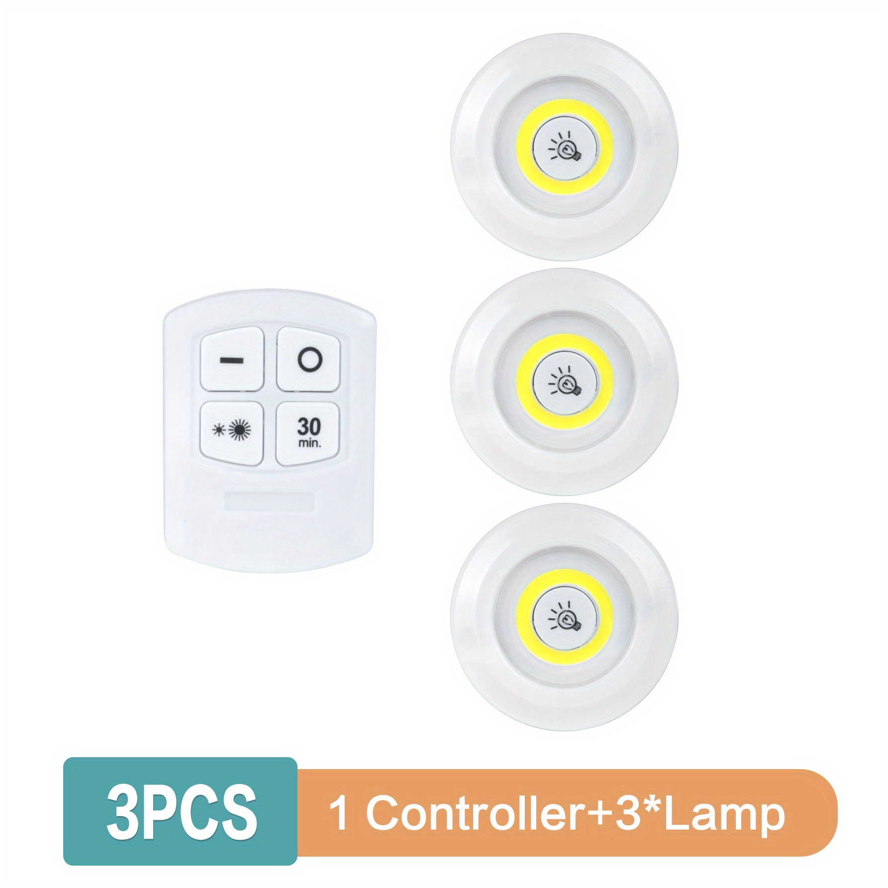 Luz LED para armario, Sensor de movimiento, luz para gabinete con control  remoto, 3 colores regulables debajo de la luz del mostrador, recargable