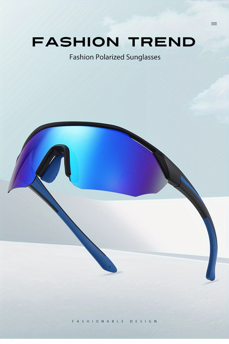 1pc Mens Sports Polarized Cycling Sunglasses Curved Lens All Round Anti  Ultraviolet Beach Sunglasses, Shop The Latest Trends