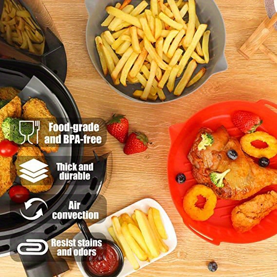 ZeeLives Round Air Fryer Liners 79 Inch (Fits 5-8 Qt) - 100 Pcs Non