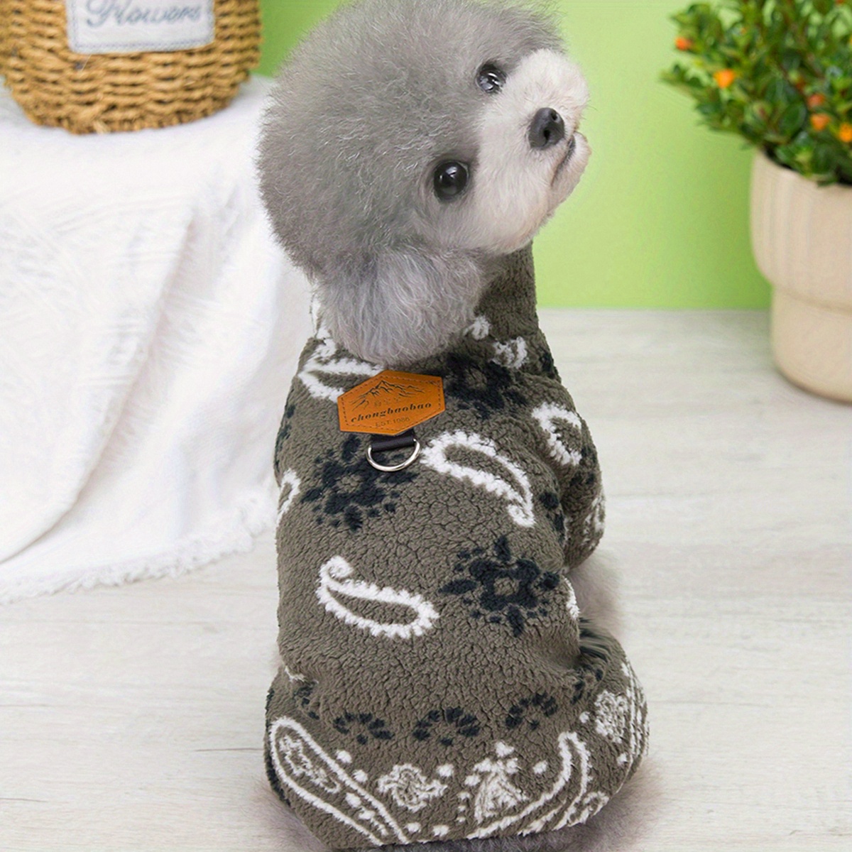 1pc Pet Plush Coat For Autumn/winter