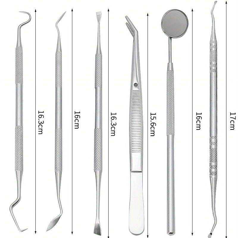 Miroir dentaire en acier inoxydable,outils de dentiste,Kit d'instruments de  chirurgie dentaire,pincettes,sonde- 8pcs[D70182]