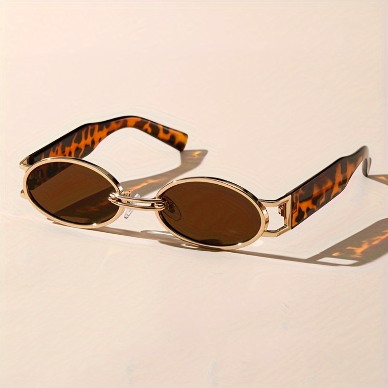 

Y2k Oval Metal Fashion For Women Men Hiphop Retro Tortoiseshell Sun Shades For Beach Party Club Fashion Glasses