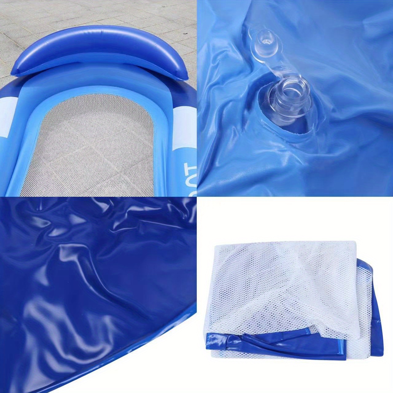 Inflatable Pool Lounge Chair Backrest Perfect Relaxing In Temu United