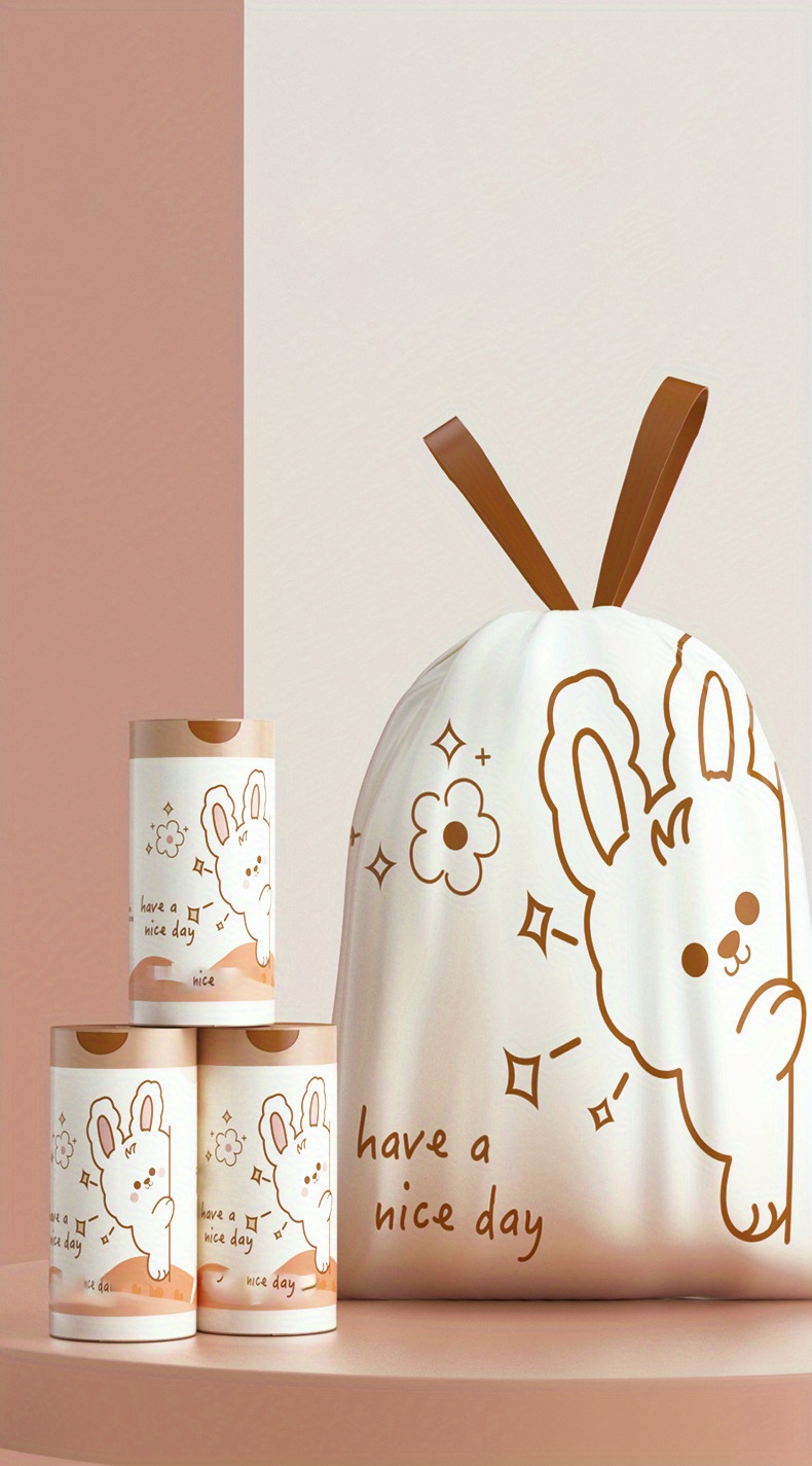 4gal Cartoon Bunny Trash Bags, Hefty Small Bathroom Bedroom Garbage Bags,  Cute Kawaii Rabbit Home Cleaning Tools, - Temu