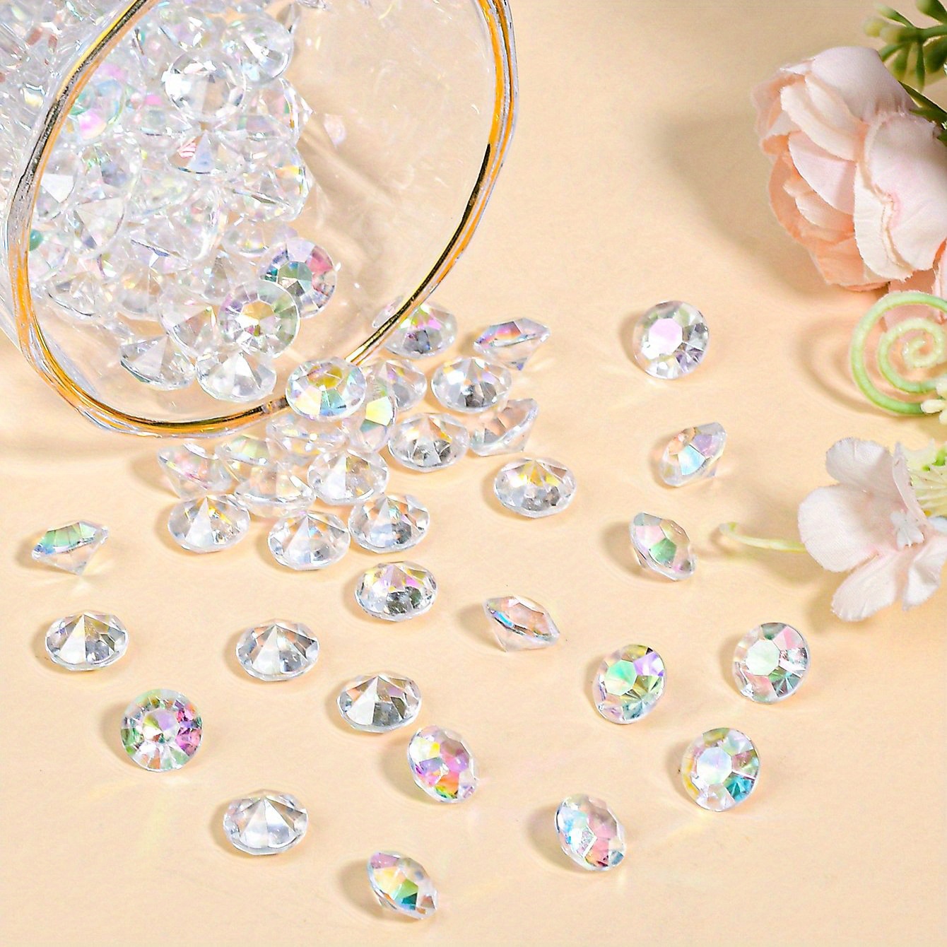 150pcs 10mm Transparent Acrylic Filling Diy Decoration Desktop Decoration Acrylic Drill Easter Gift