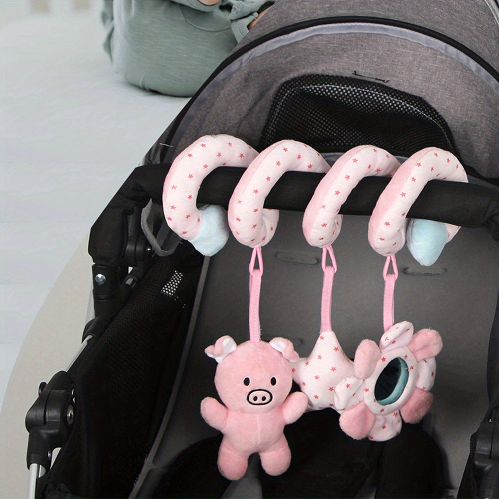 baby spiral hanging stroller and car seat toys high contrast sensory toy newborn plush activity toys for bed bassinet crib baby carrier gifts for 0   12 months girls boys details 2