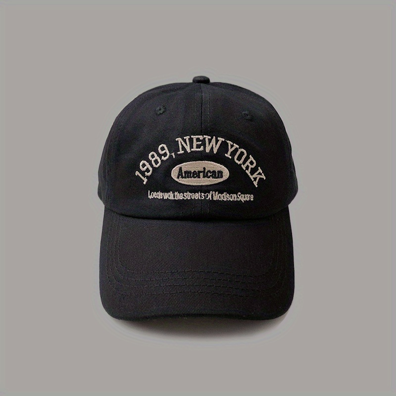 Blackish Green Embroidery Baseball Washed Distressd 1989 New York American  Women Cotton Sun Hats Man Unisex - Clothing, Shoes & Jewelry - Temu