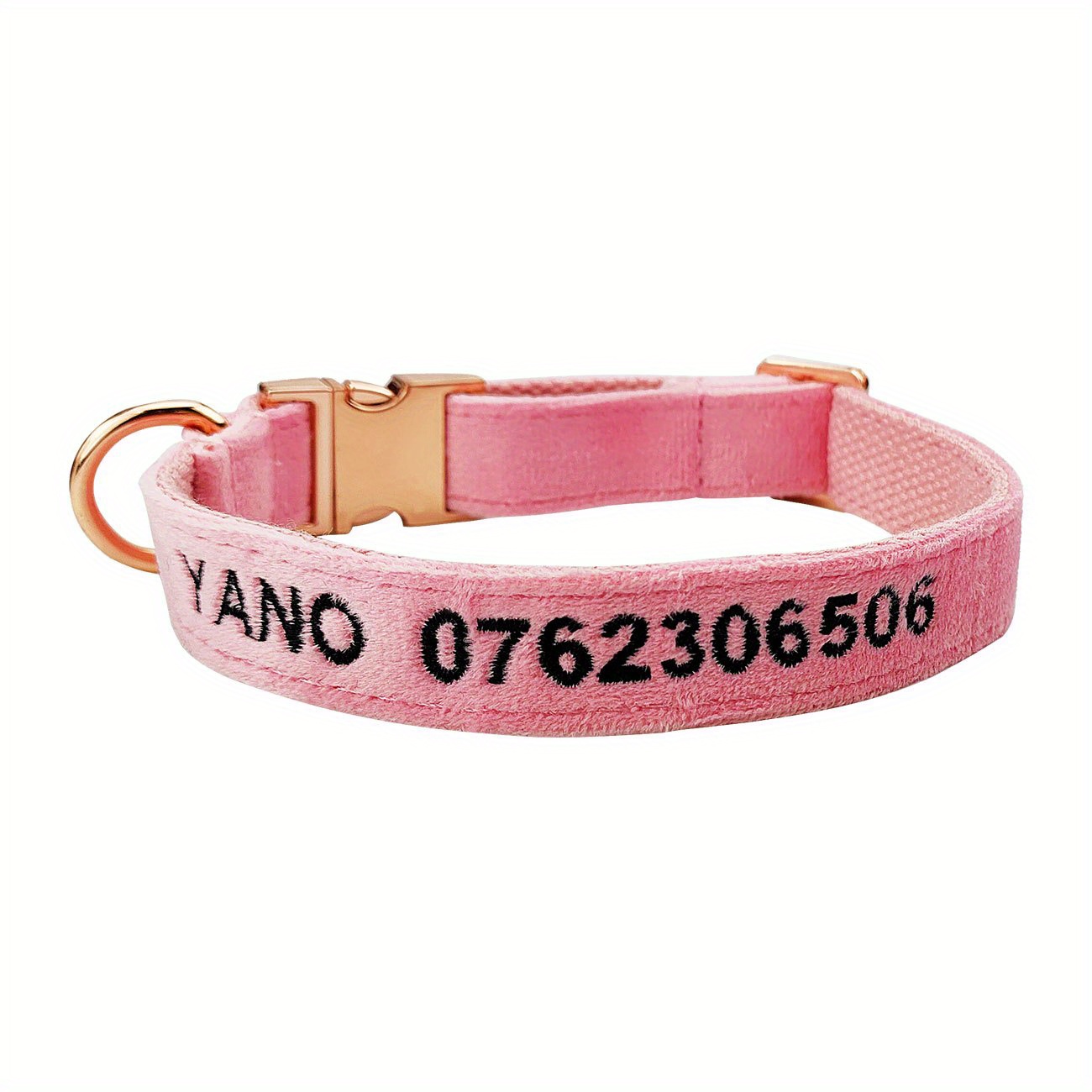 TEMU Personalized Dog Collar With , Embroidered Name And Phone Number,4 Color