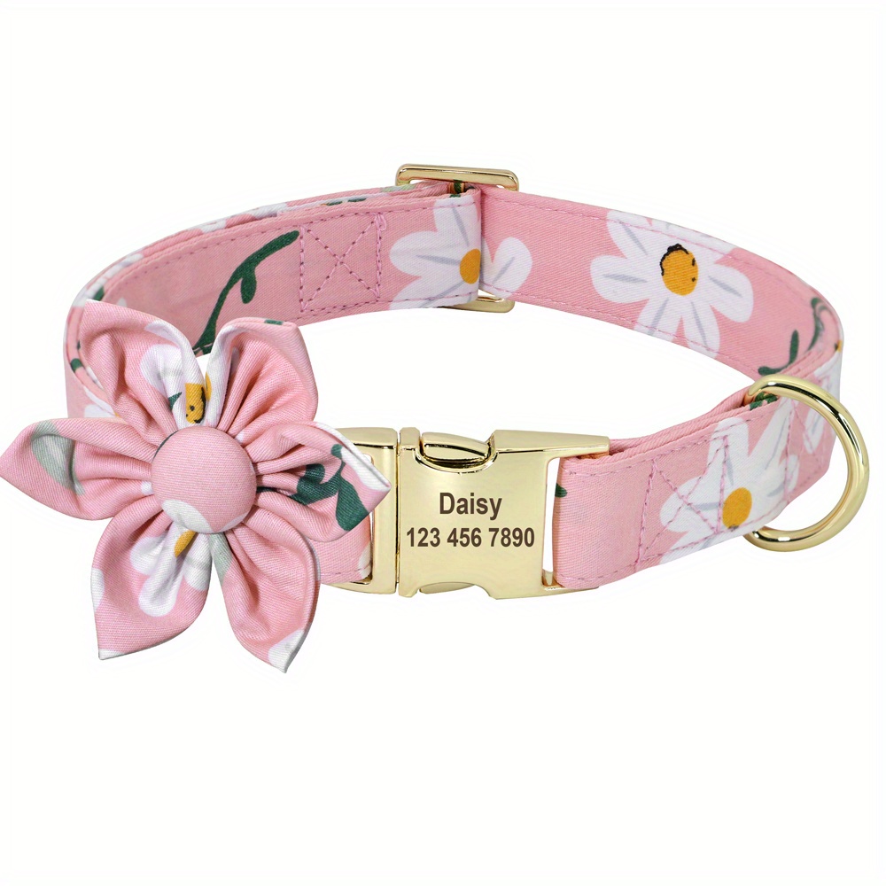 Pink Daisy Dog Collar Girl Cute Dog Collars Daisy Dog 